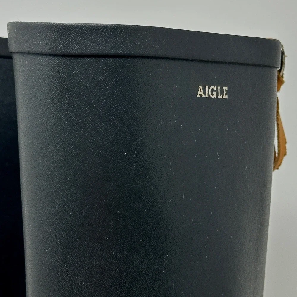Aigle Womens Boots 37 Miss Juliette L Black Rubber Tall Rain A  Weather Classic